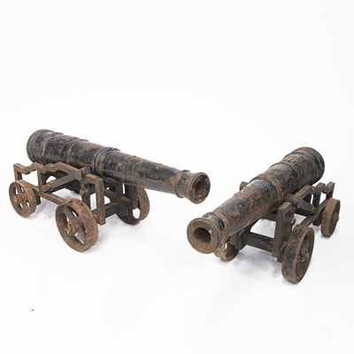 Lot A PAIR OF 19TH CENTURY SHIPS SIGNAL CANONS
