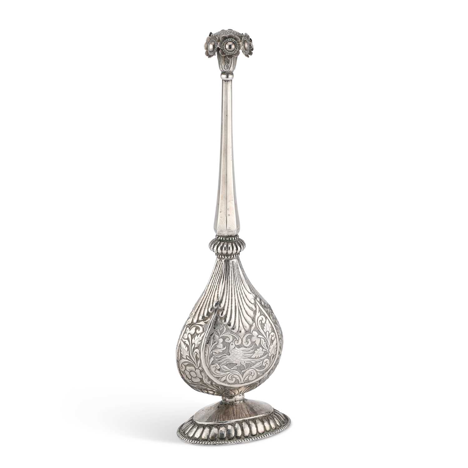 Lot 259 - AN INDIAN SILVER ROSE WATER SPRINKLER