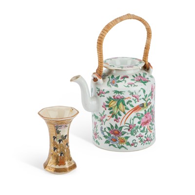 Lot 78 - A CANTONESE TEAPOT AND COVER