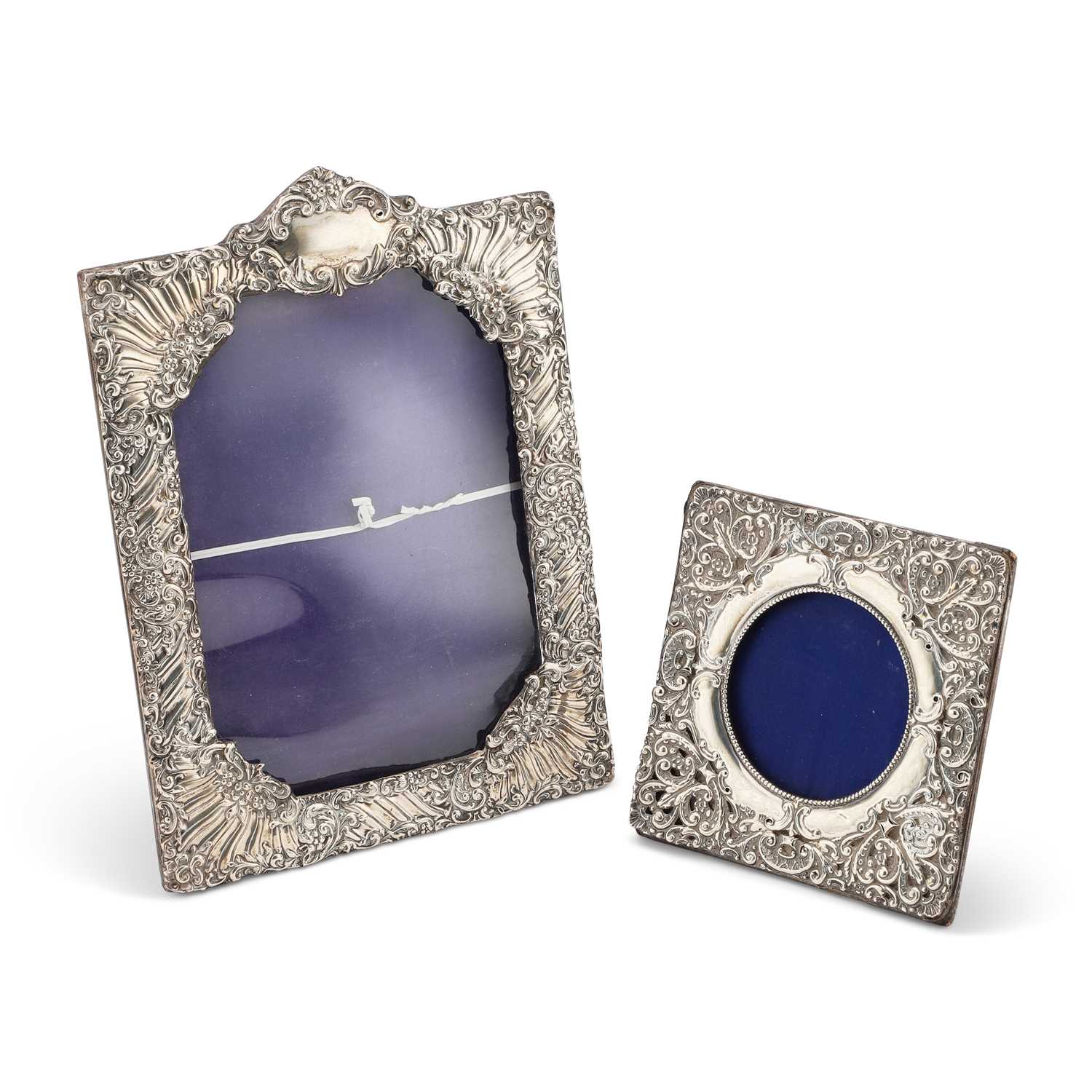 Lot 385 TWO EDWARDIAN SILVER PHOTOGRAPH FRAMES Lot 385 two edwardian silver photograph frames