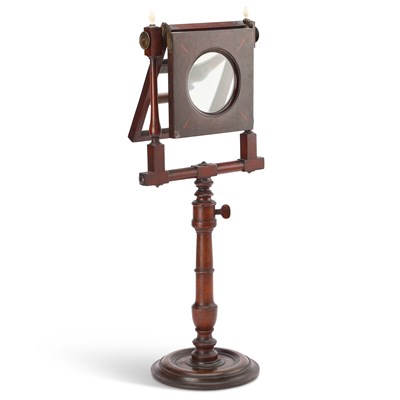 Lot 842 - A GEORGE III INLAID MAHOGANY ZOGRASCOPE, LATE 18TH CENTURY