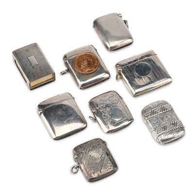 Lot 446 - A COLLECTION OF SILVER VESTA CASES