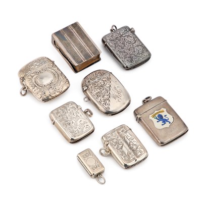 Lot 343 - A COLLECTION OF SILVER VESTA CASES