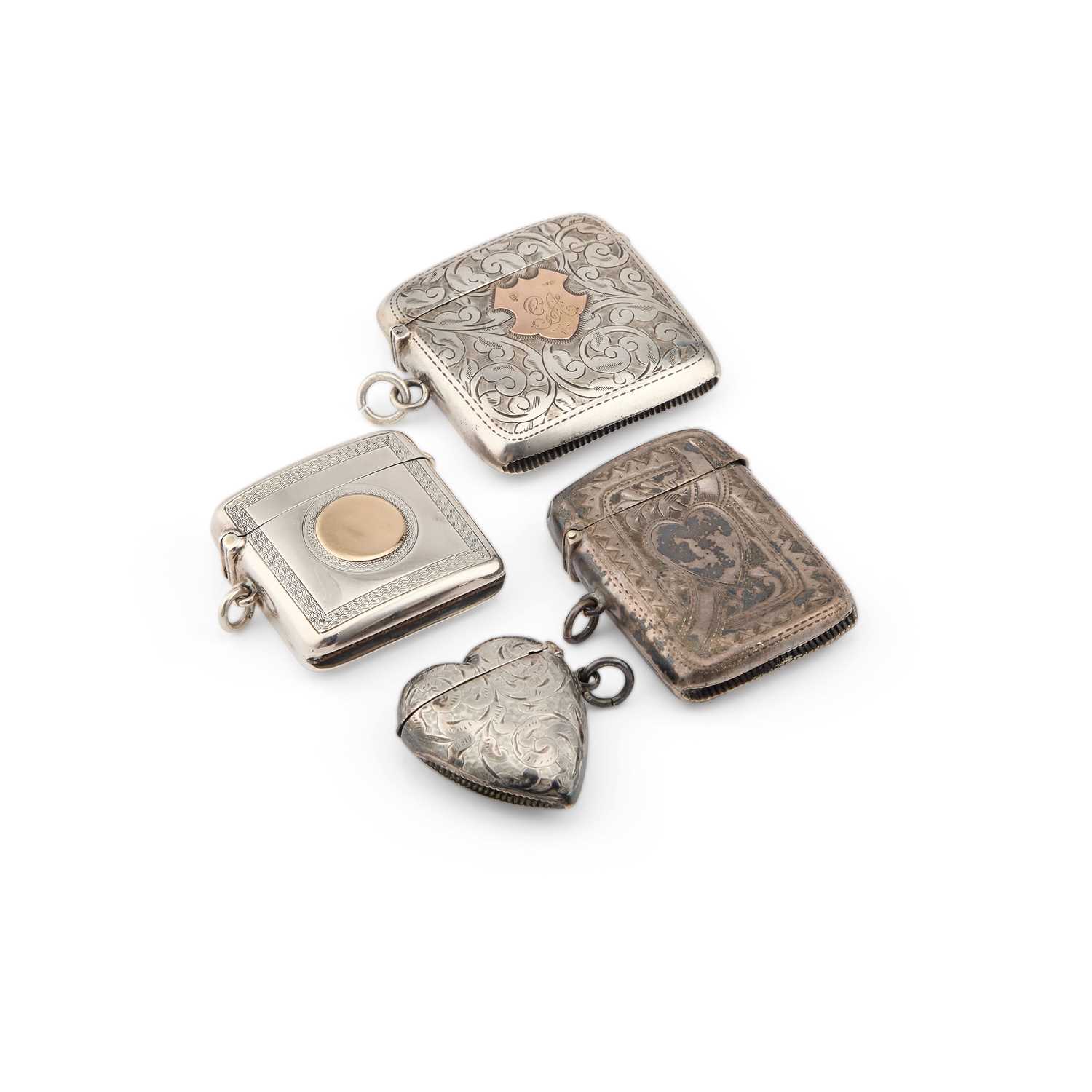 Lot 142 - FOUR SILVER VESTA CASES