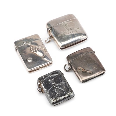 Lot 473 - SPORTING INTEREST: FOUR SILVER VESTA CASES