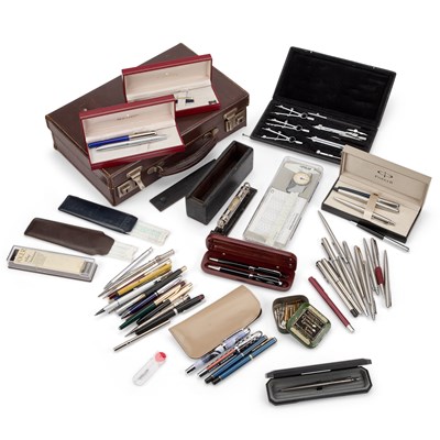 Lot 232 - A LARGE COLLECTION OF PENS AND WRITING TOOLS