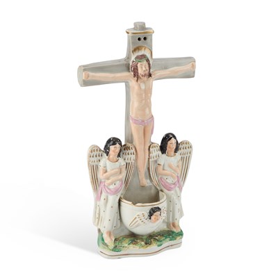 Lot 39 - A STAFFORDSHIRE FIGURE OF THE CRUCIFIXION