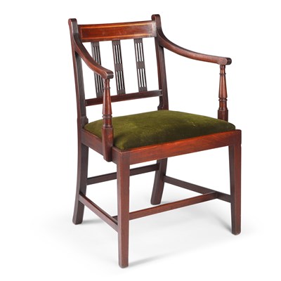 Lot 803 - A REGENCY MAHOGANY ELBOW CHAIR