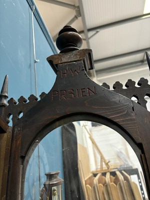 Lot 739 - A 19TH CENTURY WALNUT AND EBONISED TWO-WEIGHT VIENNA WALL CLOCK