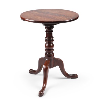 Lot 758 - A GEORGE III MAHOGANY TILT-TOP TRIPOD TABLE