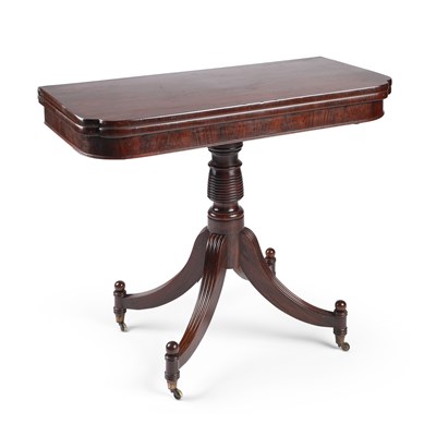 Lot 751 - A REGENCY ROSEWOOD FOLDOVER TEA TABLE