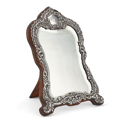 Lot 444 - A GEORGE V SILVER DRESSING TABLE MIRROR