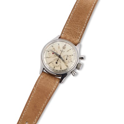 Lot 609 - A STEEL TISSOT CHRONOGRAPH STRAP WATCH