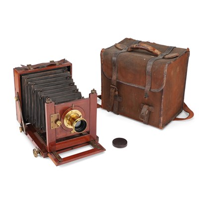 Lot 734 - A J. WALKER MAHOGANY AND BRASS FIELD CAMERA