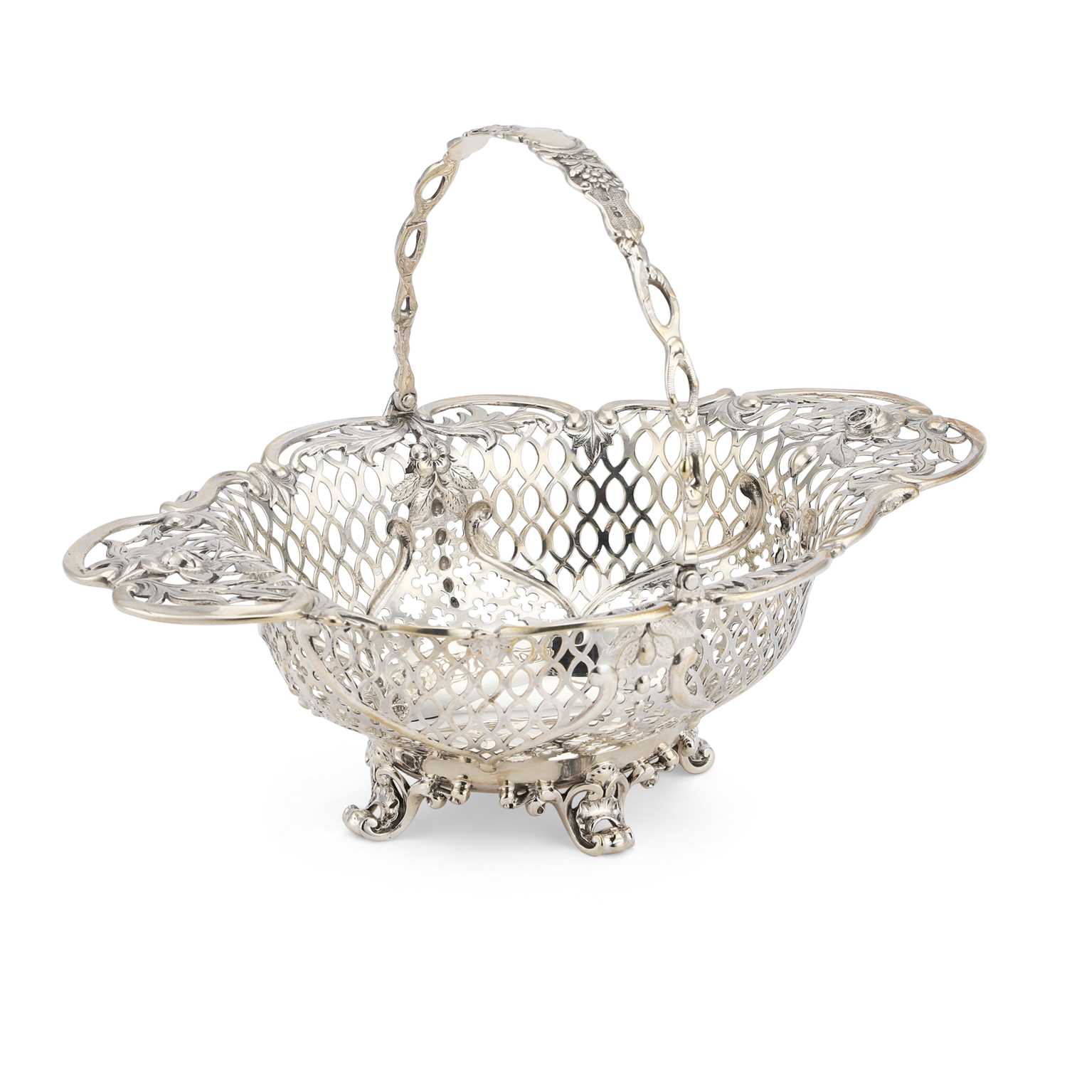 Lot 494 - A VICTORIAN SILVER CASKE BASKET