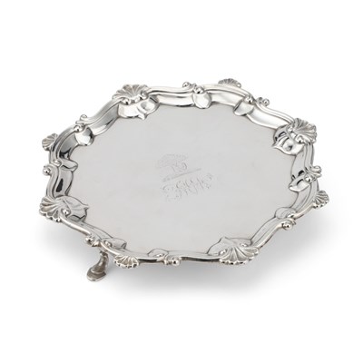 Lot 532 - AN EARLY GEORGE III SILVER WAITER