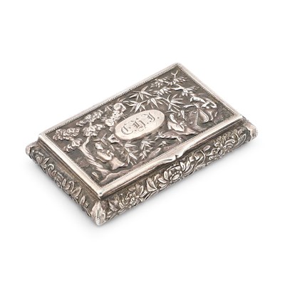 Lot 273 - A MID-19TH CENTURY CHINESE SILVER SNUFF BOX