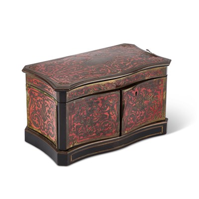 Lot 838 - A MID-19TH CENTURY FRENCH 'BOULLE' TEA CADDY