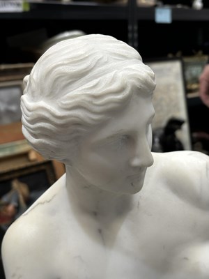 Lot 671 - AFTER THE ANTIQUE, A LARGE CARVED MARBLE FIGURE OF THE VENUS DE MILO, 19TH CENTURY