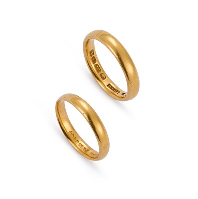 Lot 503 - TWO 22 CARAT GOLD BAND RINGS