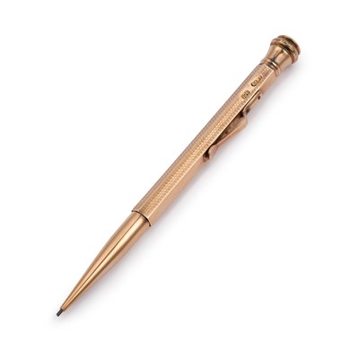 Lot 483 - A 9 CARAT GOLD PROPELLING PENCIL