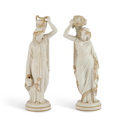 Lot 62 - A PAIR OF VICTORIAN PARIAN STATUARY FIGURES