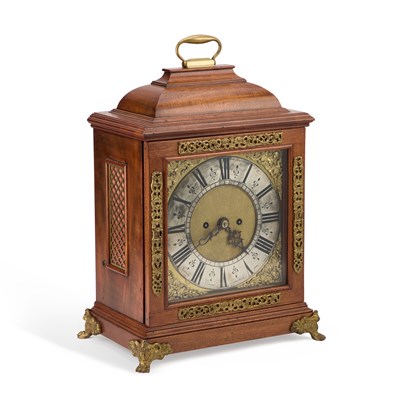 Lot 673 - AN 18TH CENTURY STYLE MAHOGANY DOUBLE FUSEE TABLE CLOCK, SIGNED SAMUEL STONE LONDON