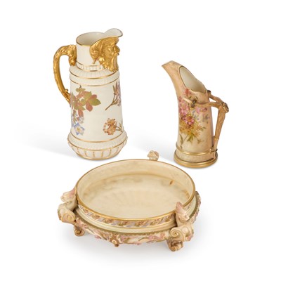 Lot 73 - THREE PIECES OF ROYAL WORCESTER BLUSH IVORY