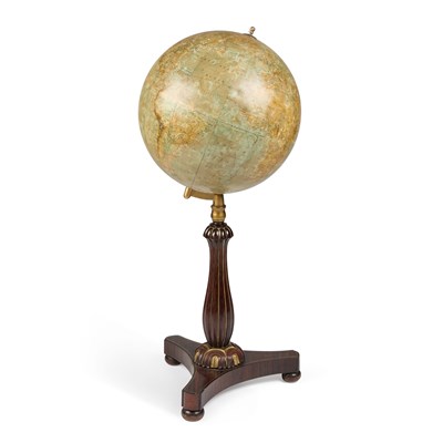 Lot 759 - A PARCEL-GILT ROSEWOOD FLOOR-STANDING TERRESTRIAL GLOBE