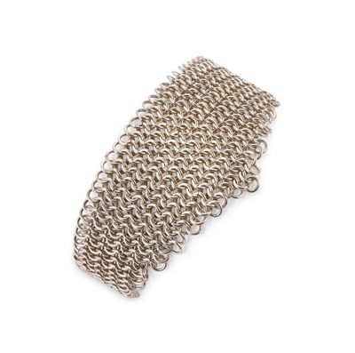 Lot 524 - ALISON EVANS: A SILVER CHAIN MAIL LINK CUFF