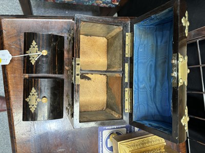 Lot 784 - A VICTORIAN BRASS-MOUNTED COROMANDEL TEA CADDY, SIGNED J & G HAYWOOD, DERBY