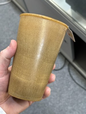 Lot 938 - A 19TH CENTURY RHINO HORN BEAKER
