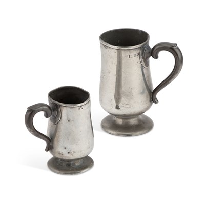 Lot 160 - TWO WILLIAM IV PEWTER MUGS