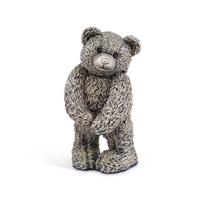 Lot 190 - AN ELIZABETH II SILVER MODEL OF A TEDDY BEAR