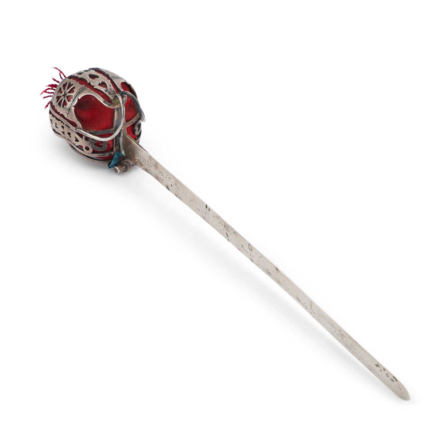 Lot 261 - A VICTORIAN SCOTTISH SILVER NOVELTY BASKET-HILT SWORD LETTER OPENER