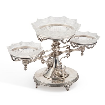 Lot 167 - A VICTORIAN SILVER-PLATED CENTREPIECE