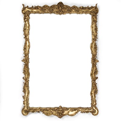 Lot 1117 - A VERY LARGE GILT-COMPOSITION MIRROR IN PERIOD STYLE