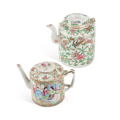 Lot 696 - TWO CHINESE FAMILLE ROSE TEAPOTS