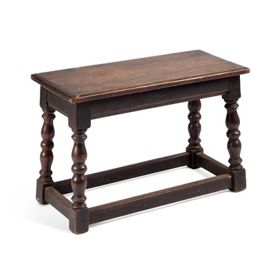 Lot 1065 - A 19TH CENTURY OAK JOINED STOOL