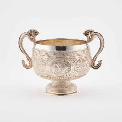 Lot 428 - A VICTORIAN SILVER TWO-HANDLED BOWL