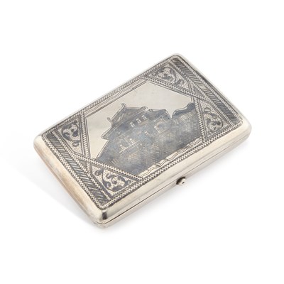 Lot 241 - A RUSSIAN SILVER AND NIELLO CIGARETTE CASE