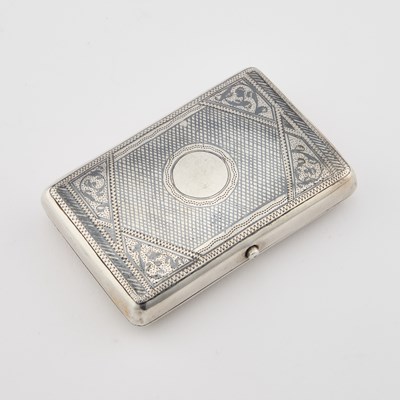 Lot 241 - A RUSSIAN SILVER AND NIELLO CIGARETTE CASE