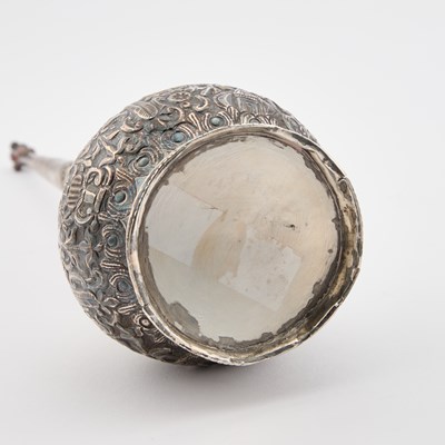 Lot 195 - AN ANGLO-INDIAN SILVER ROSE WATER SPRINKLER