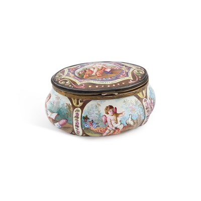 Lot 827 - A VIENNESE ENAMEL BOX, LATE 19TH CENTURY