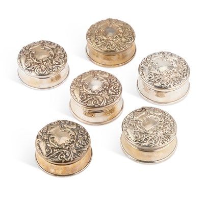 Lot 337 - SIX SILVER RING BOXES