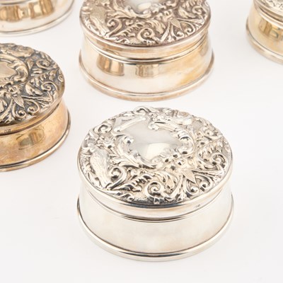 Lot 337 - SIX SILVER RING BOXES