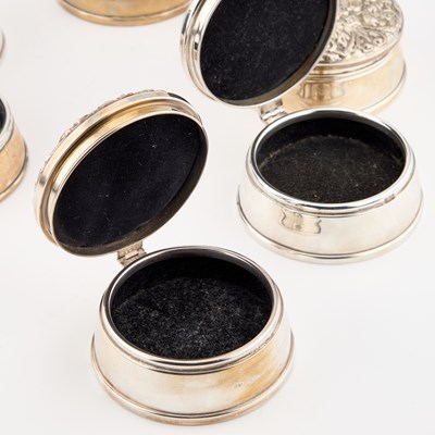 Lot 337 - SIX SILVER RING BOXES