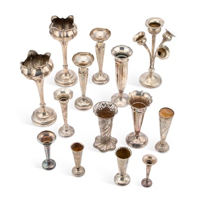 Lot 409 - A COLLECTION OF SILVER VASES