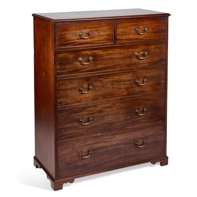 Lot 1118 - A GEORGE III MAHOGANY CHEST OF DRAWERS