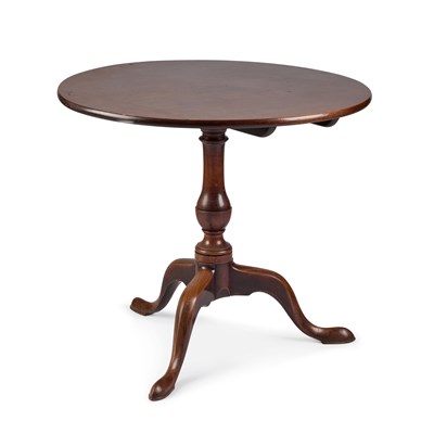 Lot 1154 - A GEORGE III MAHOGANY TILT-TOP TRIPOD TABLE